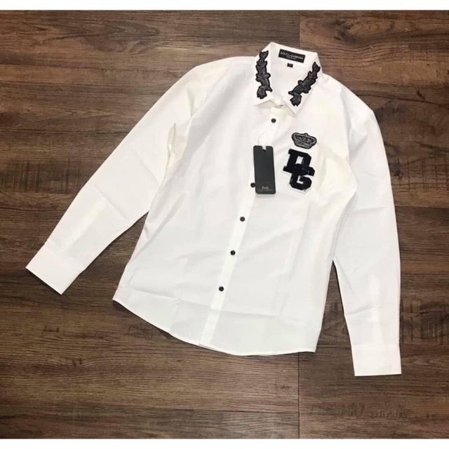 👆 Sale | NGON BỔ RẺ | | ĐẲNG CẤP |_ Sơ mi nam trắng D.G hoa văn viền cổ logo thêu ngực hành cao cấp -- Siêu Đẹp .. . 👆