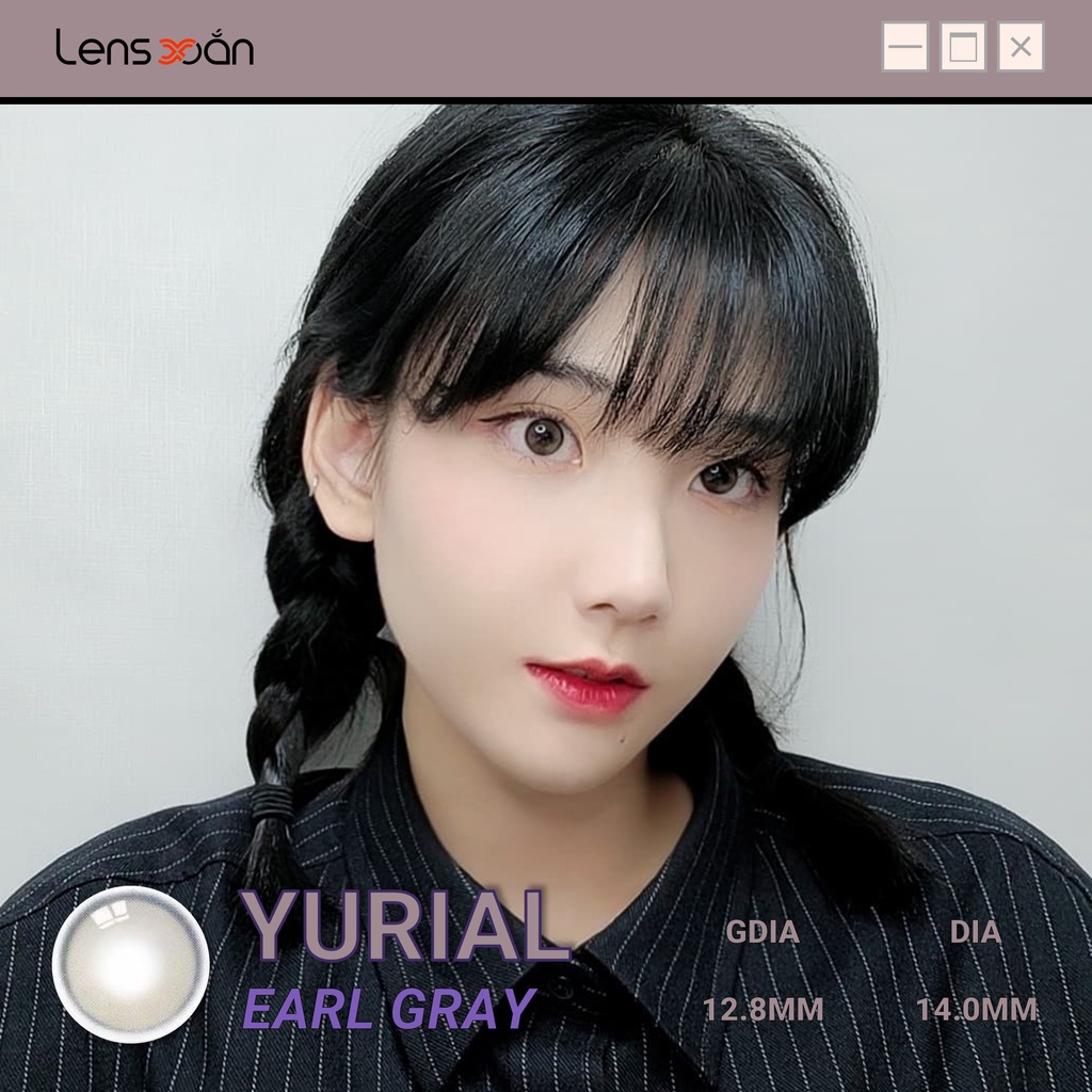 KÍNH ÁP TRÒNG YURIAL EARL GRAY CỦA IDOL LENS (12 THÁNG): Lens xám lạnh trong suốt hiệu ứng 3D | Lens Xoắn (GIÁ 1 CHIẾC)