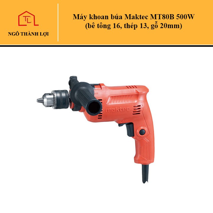 Máy khoan búa Maktec MT80B 500W (bê tông 16, thép 13, gỗ 20mm) có bán tại Ngô Thành Lợi