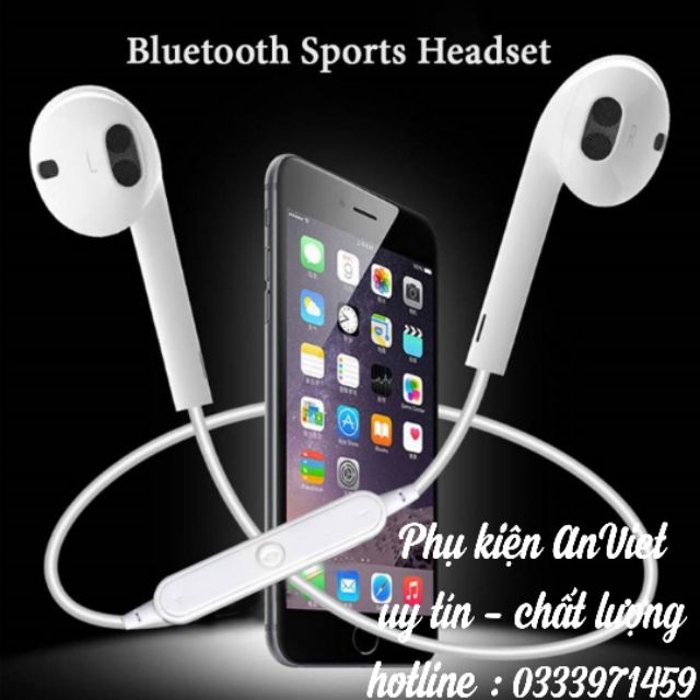Tai nghe bluetooth không dây S6 thể thao sport - chính hãng - [bảo hành 3 tháng]