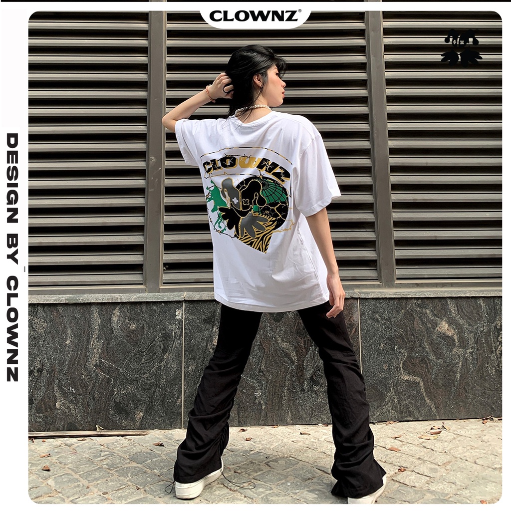 Áo thun tay lỡ loacl brand Clownz Wildlife unisex form rộng, chất cotton