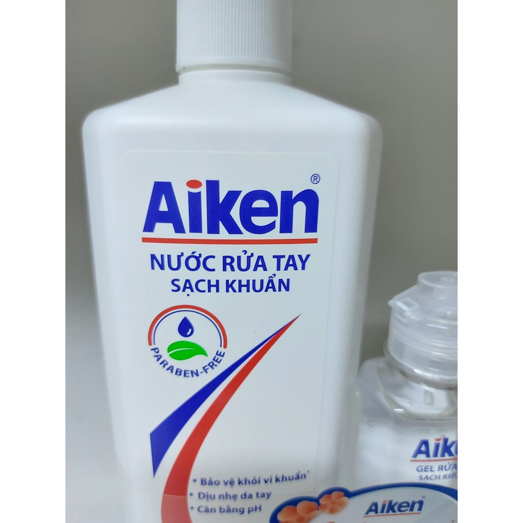 Nước rửa tay Sạch khuẩn Aiken 500g Tặng Gel rửa tay 100ml ( Loại bỏ 99% vi khuẩn )