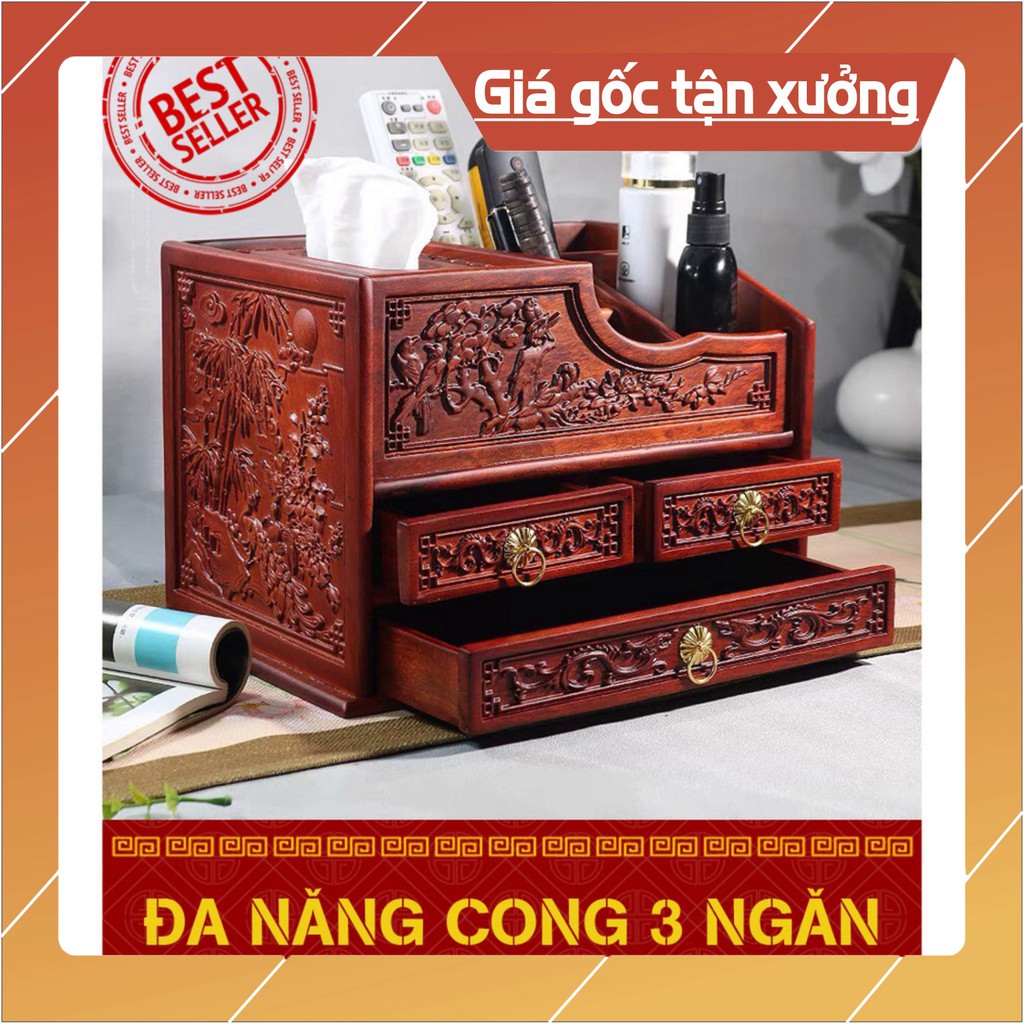Hộp đa năng, hộp để đồ đa năng gỗ hương, hàng đẹp - cao cấp - sang trọng