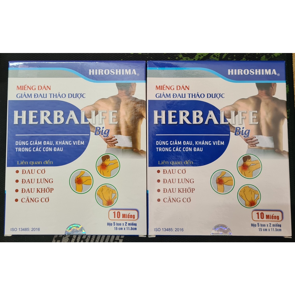 Miếng dán thảo dược Herbalife Big (Hộp 5 túi x 2 miếng) - Hỗ trợ trong trường hợp đau cơ, đau lưng, đau khớp, căng cơ