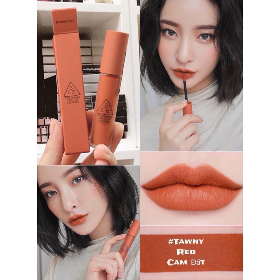 Son Kem 3CE Soft Lip Lacquer màu Tawny Red