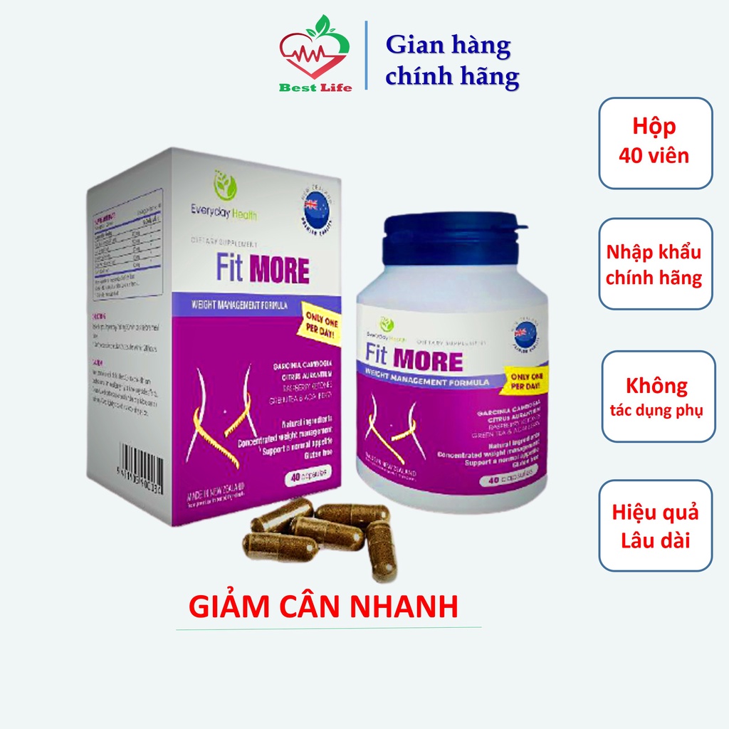 Giảm cân nhanh Everyday health FIT MORE Giảm cân hiệu quả an toàn không gây tác dụng phụ hộp 40 viên