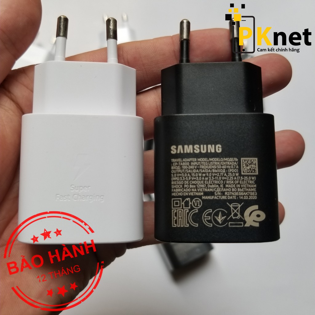 Củ sạc Samsung 25W Chính Hãng Samsung Việt Nam ZFold, S22, S21, Note 20, S20, Note 10 [Bảo hành 12 tháng lỗi 1 đổi 1]