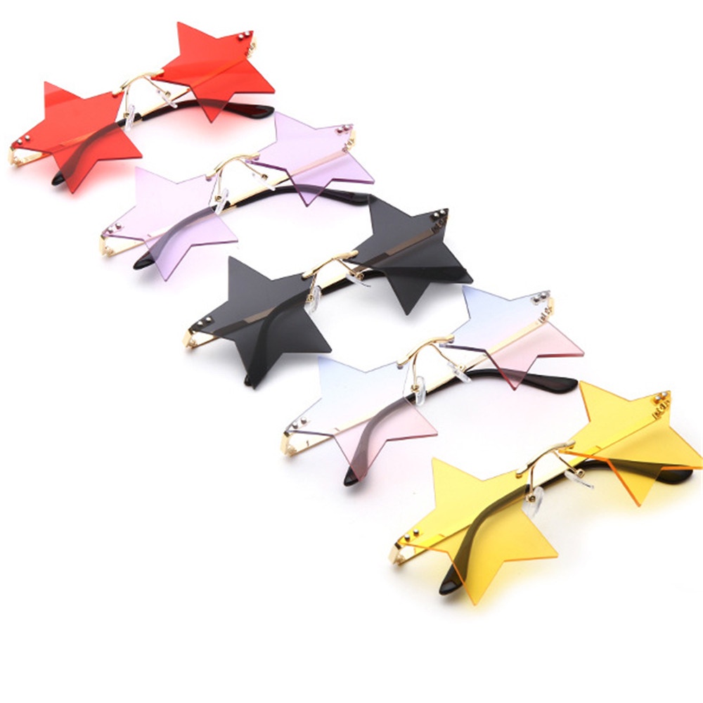 Mắt Kính Không Vành Hình Ngôi Sao Năm Cánh Nhiều Màu Lựa Chọn