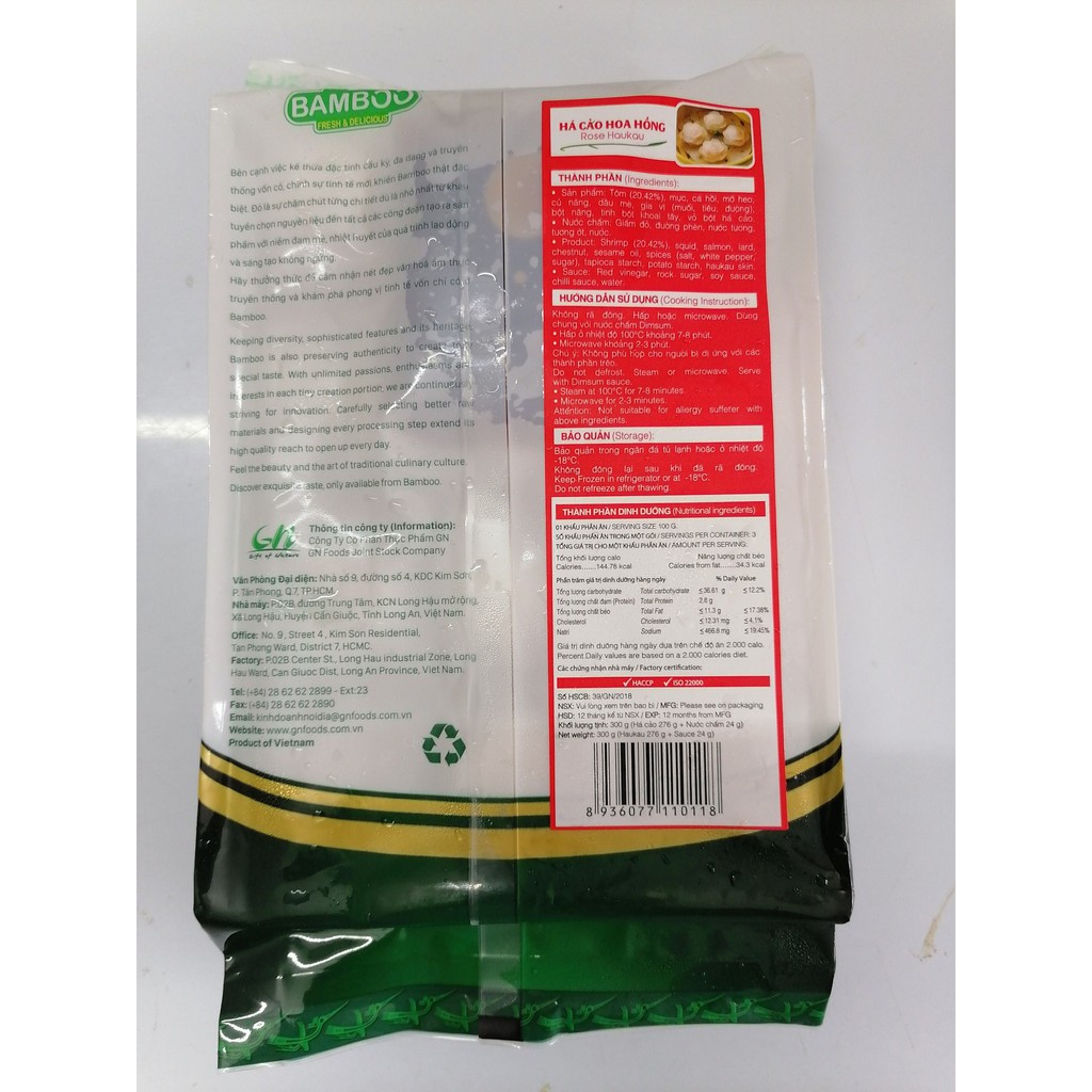 [300g – HOA HỒNG] HÁ CẢO [VN] BAMBOO Rose haukau (nw5)