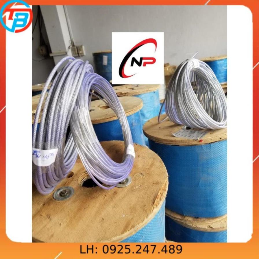 Cáp thép bọc nhựa 2mm làm dây phơi quần áo,trang trí nhà cửa...Size 10 mét 20 mét 30 mét 40 mét 50 mét