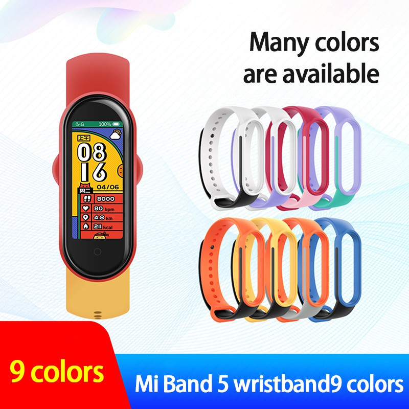 Dây Đeo Thay Thế Chất Liệu Silicon Chống Thấm Nước Cho Mi Band 6 Xiaomi Mi Band 6