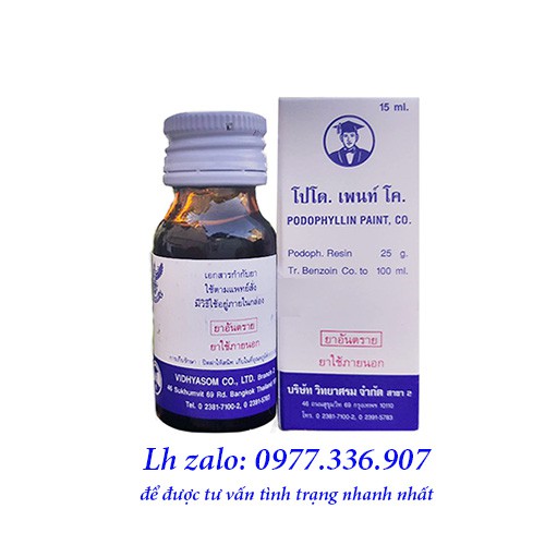 [HÀNG CHÍNH HÃNG] Podophyllin 25% nhập khẩu Thái Lan đánh bay Sùi Mào Gà, mụn cóc không tái phát