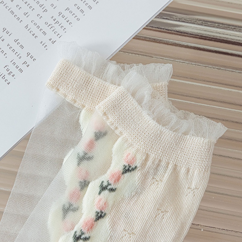 Xixi Vớ Lưới Xuyên Thấu Siêu Mỏng Họa Tiết Hoa Tulip Thời Trang Mùa Hè Cho Nữ
