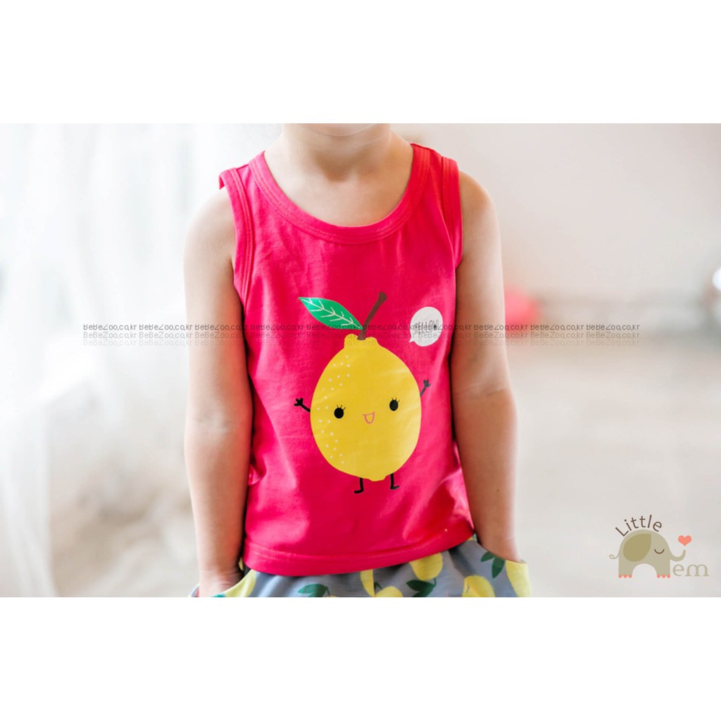 Áo bé trai/ bé gái Hàn Quốc Bebezoo 3 lỗ _ Red lemon