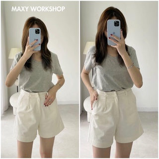 Áo thun cổ tim V neck basic tee Grey Maxy Workshop