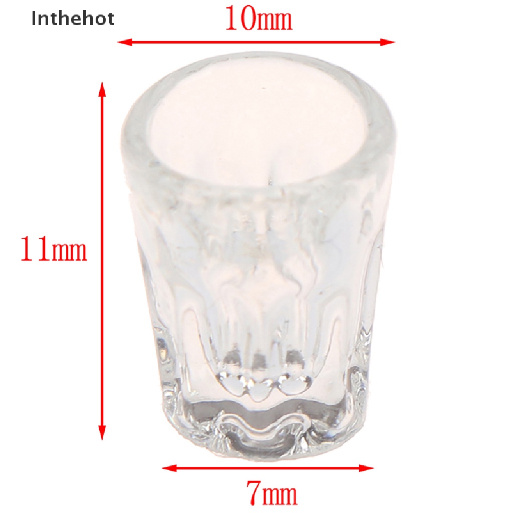 Set 4 mô hình cốc nước mini bằng nhựa resin trong suốt trang trí nhà búp bê tỉ lệ 1:12