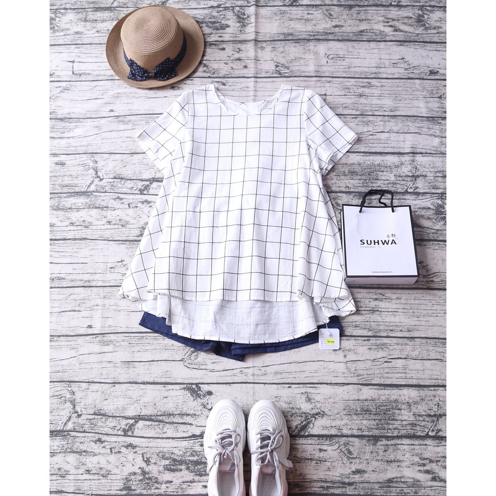 ÁO VÁY MORI KẺ Ô DÁNG XÒE