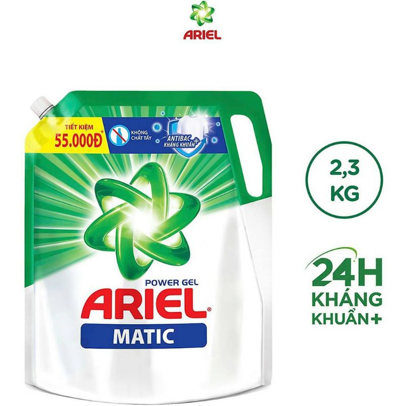 Túi Nước giặt Ariel Power Gel Matic đậm đặc 2.3 kg