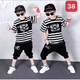 Bộ hè hip hop bé trai- bộ hè Sọc in thêm họa tiết cực kỳ đang yêu mã 38 Chất Lượng Tốt