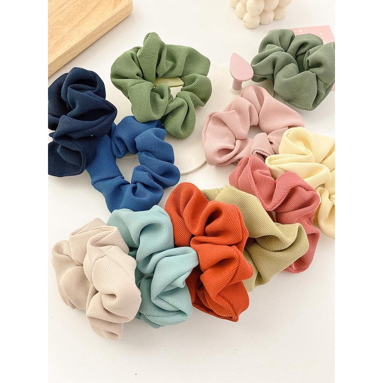 1 Chiếc Dây Cột/Buộc Tóc Ruột Lớn Tones Màu Trầm Phụ Kiện Tóc Thời Trang Hàn Quốc