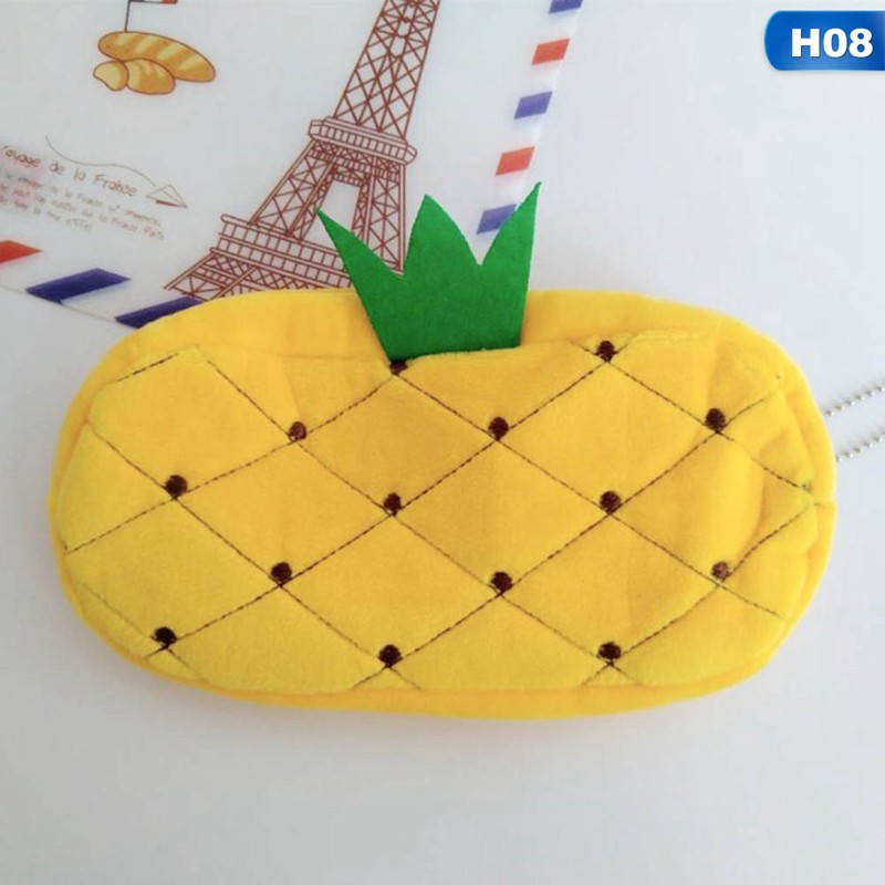 Túi đựng bút bằng vải bông mềm mịn mô phỏng hình trái cây đáng yêu