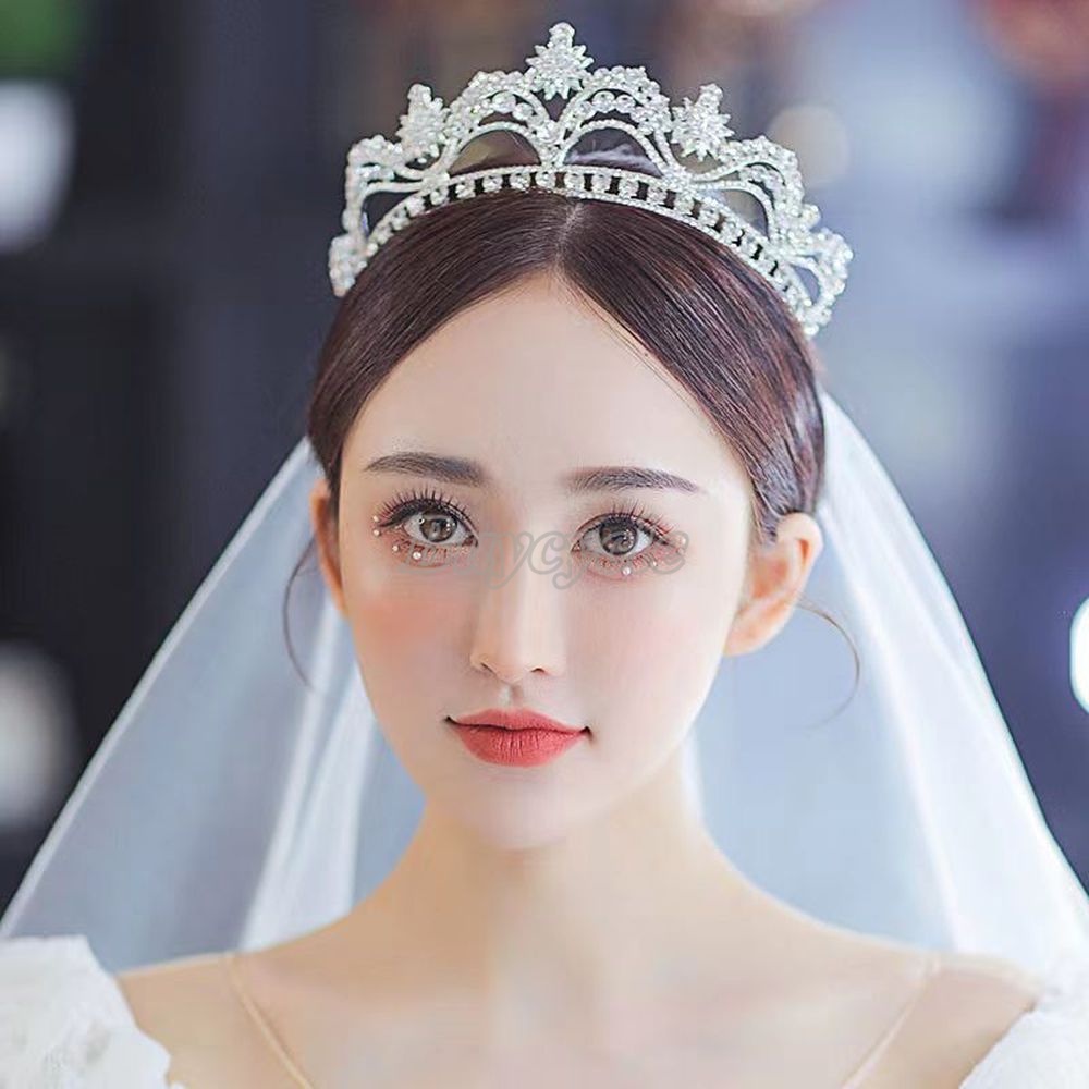 Vương Miện Hợp Kim Đính Đá Pha Lê Thời Trang Cho Cô Dâu