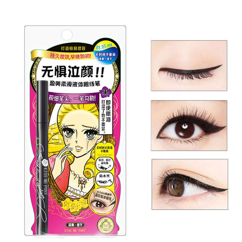 Kẻ Mắt Dạng Lỏng Đầu Mềm Chống Thấm Nước Trang Điểm Nhanh Khô Lâu Trôi Tiện Dụng