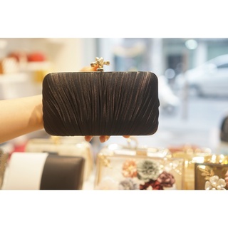 Clutch Dự Tiệc Vải Saitin Kèm Dây Xách