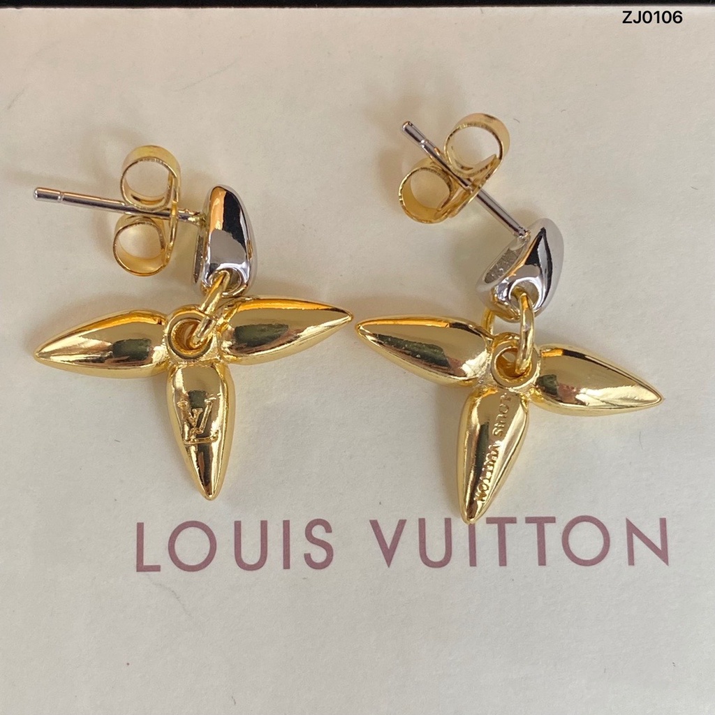 Khuyên Tai Đinh Tán Họa Tiết Chữ Louis Vuitton Thời Trang Thanh Lịch Dễ Thương Tinh Tế