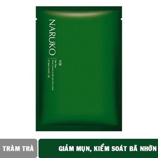 Mặt Nạ Giấy Naruko Sheet Mask - dưỡng trắng, dưỡng ẩm, chống lão hóa, giảm mụn (bản đài)