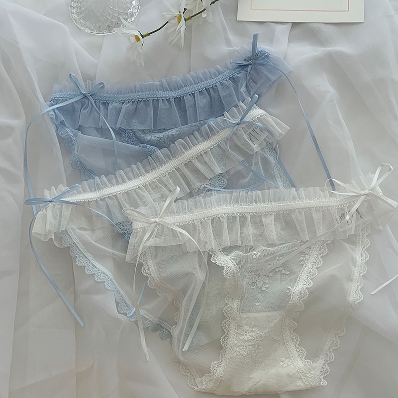 Quần Lót cotton Phối Ren Lưới Mỏng Thoáng Mát Quyến Rũ Cho Nữ