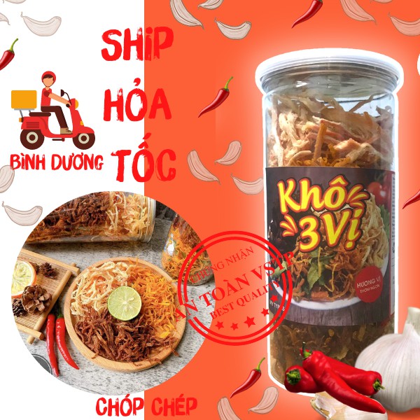 Khô mix 3 vị, khô gà khô heo khô mực siêu ngon 300g Chóp Chép đồ ăn vặt Bình Dương | BigBuy360 - bigbuy360.vn