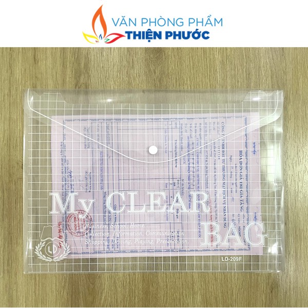 Bìa nút A4 F4 sơ mi đựng hồ sơ trong suốt My Clear, đựng giấy tờ dễ dàng thuận tiện THIỆN PHƯỚC