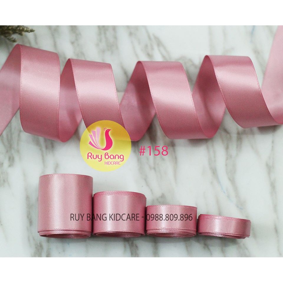 Ruy băng satin ❤️FREESHIP❤️ ruy băng lụa tone hồng ( cuộn 5m)