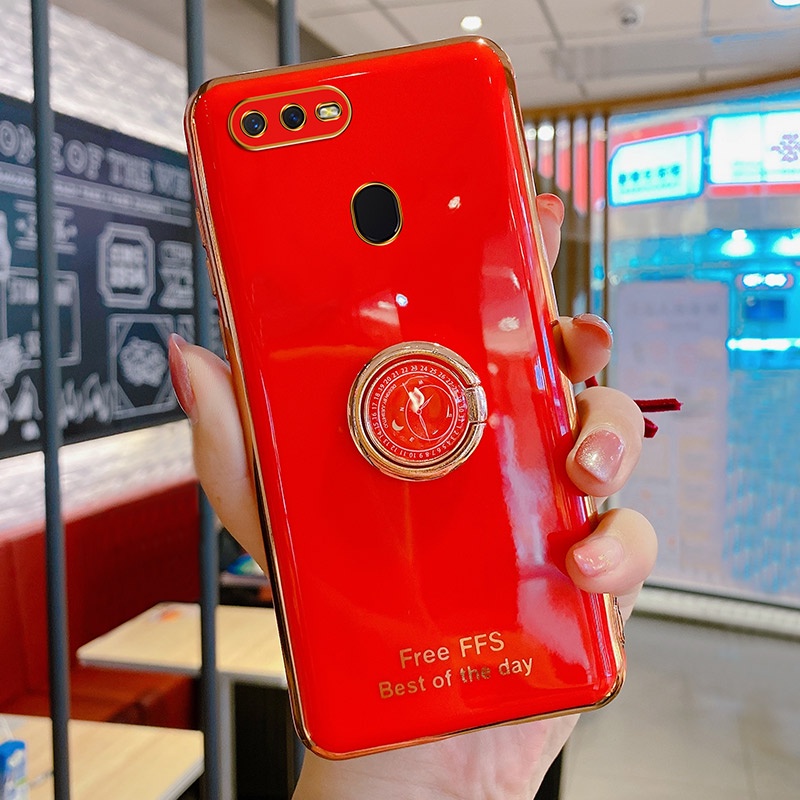 Ốp lưng Oppo A5S A12 F9 F9Pro case Vỏ điện thoại mạ điện sang trọng có đế