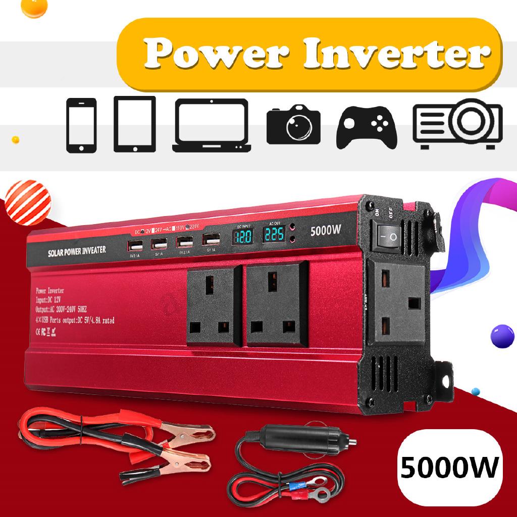 Bộ chuyển đổi năng lượng mặt trời 2000w 12V / 24V sang AC 110V / 220V cho xe hơi