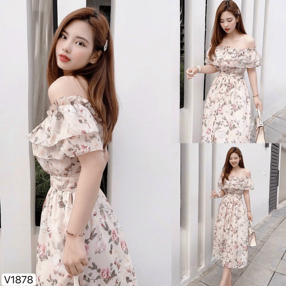 (FREE SHIP) ĐẦM HOA BẸT VẸT TIỂU THƠ CÔNG CHÚA NHẸ NHÀNG TINH TẾ CỰC XINH PU