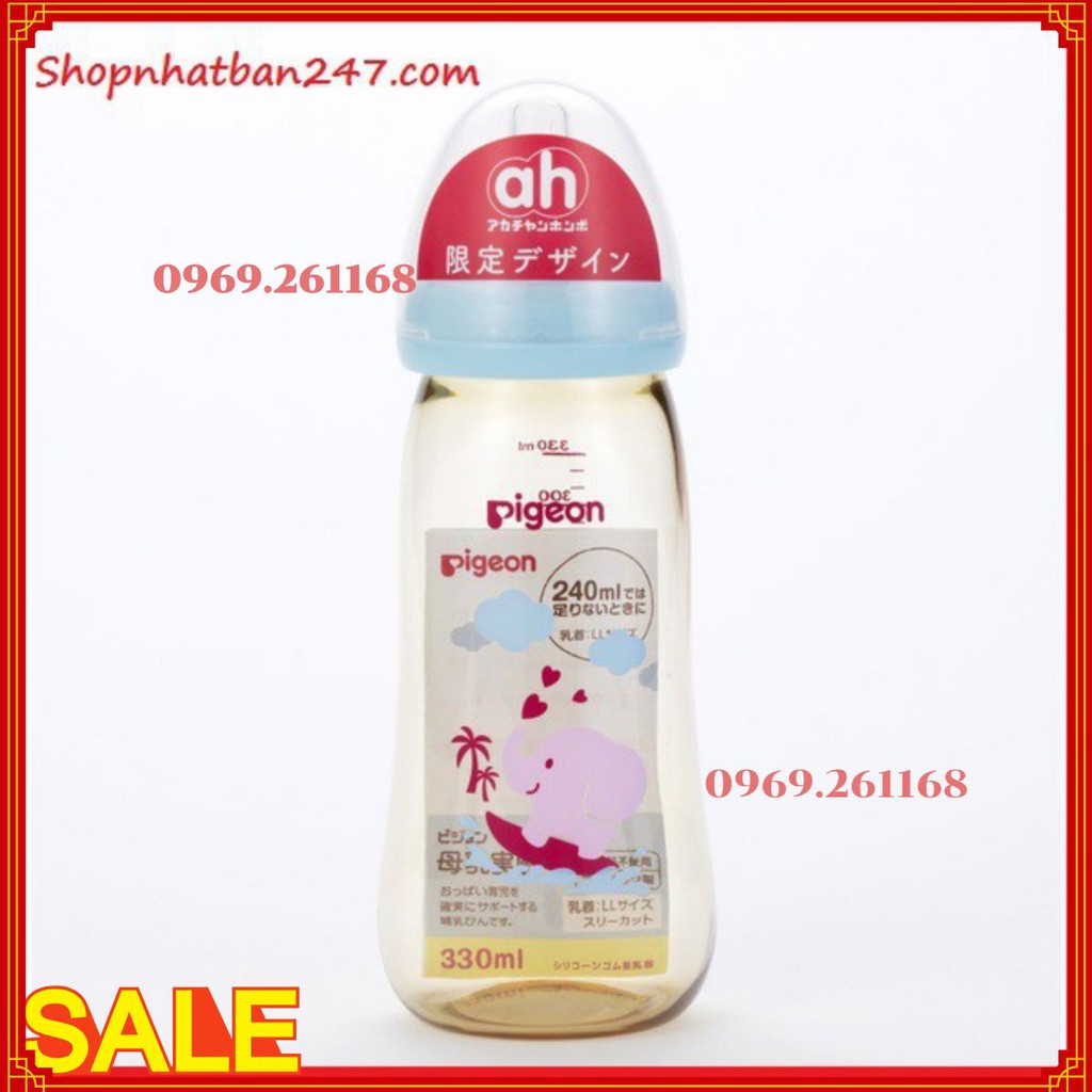 Bình Sữa Pigeon Nội Địa Nhật Cổ Rộng Nhựa PPSU 330ml