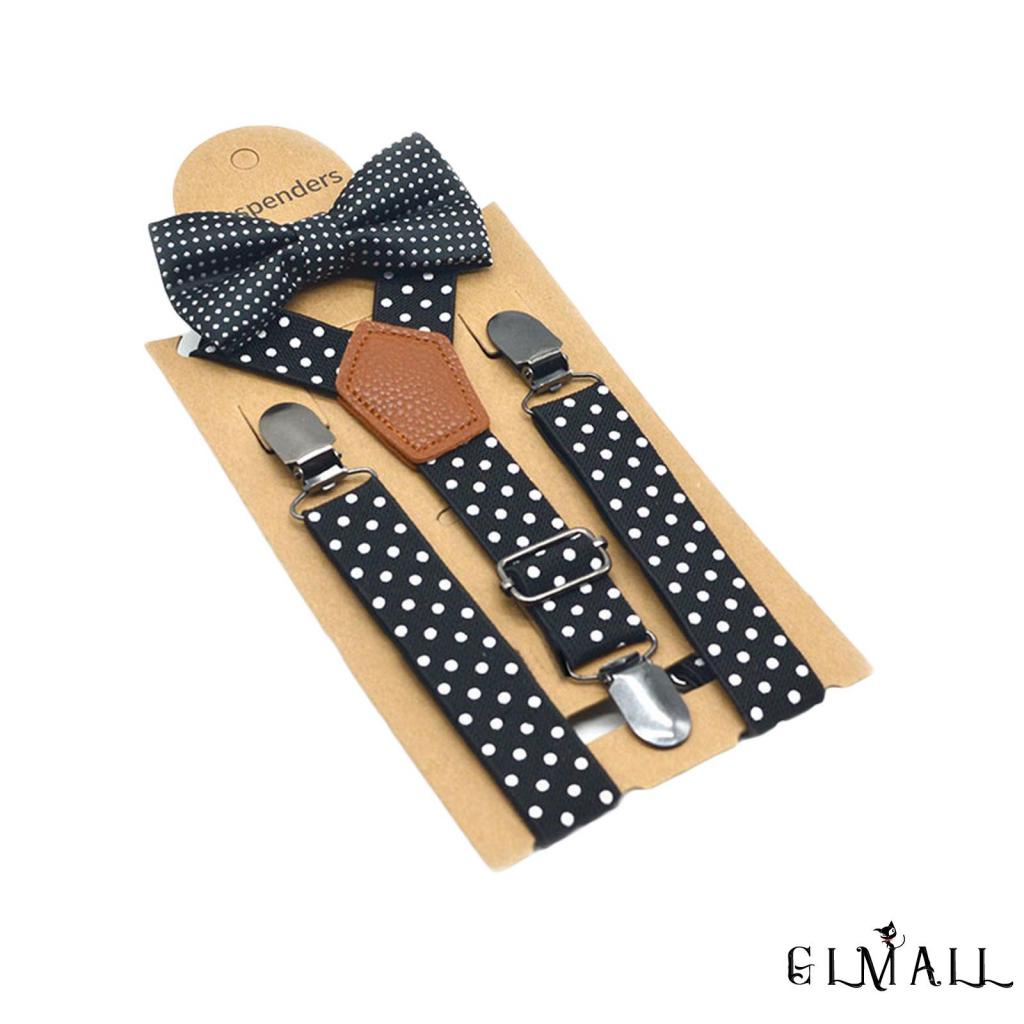 Set Đồ 3 Món Gồm Áo Hai Dây Thắt Nơ Chấm Bi + Dây Đai Kẹp + Quần Dành Cho Bé Trai