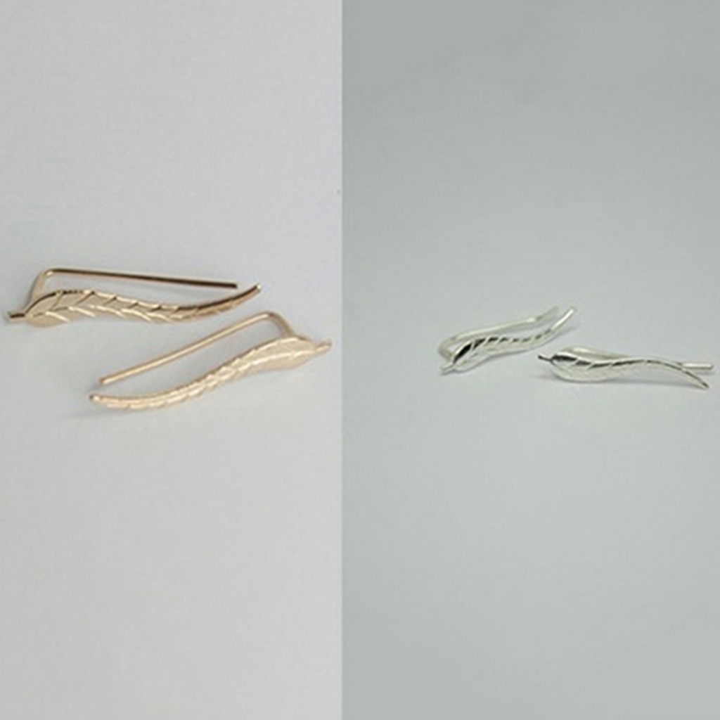 Bông tai hợp kim hình lá thời trang cho nữ