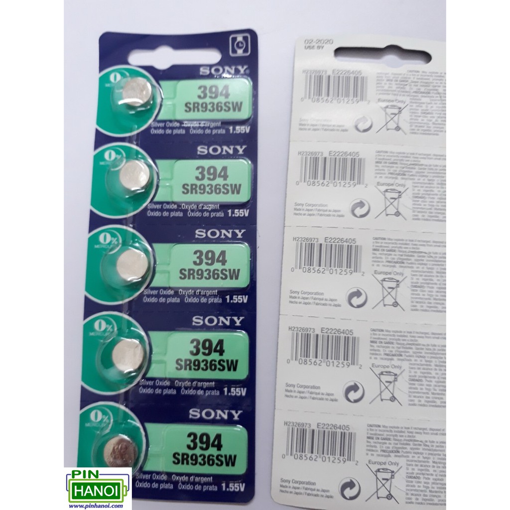 Pin cúc áo Sony Silver Oxide bạc SR936SW – 394 – 380