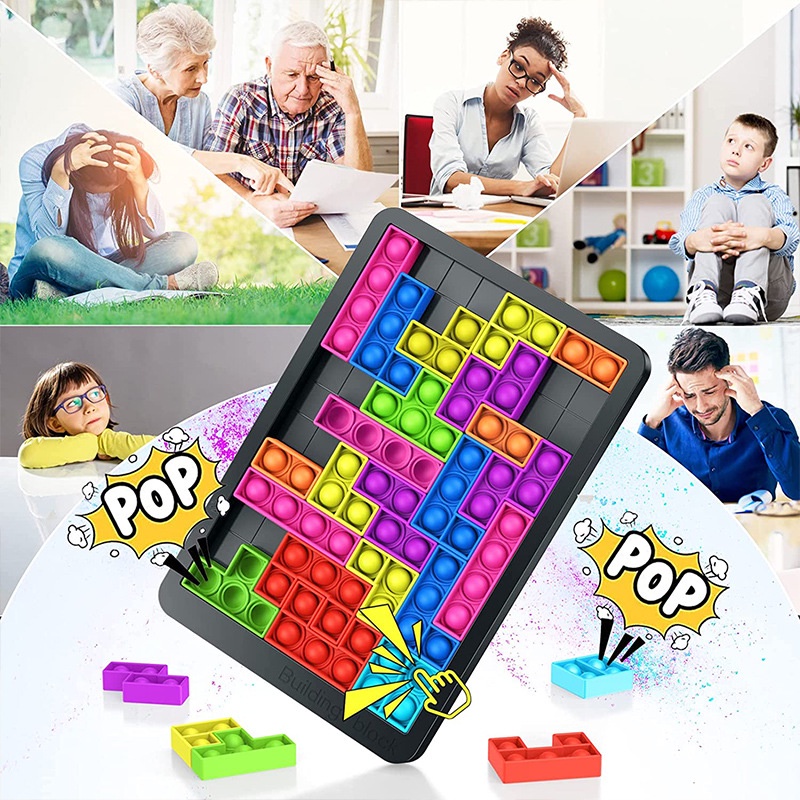 Pop It Đồ Chơi Xếp Hình Khối Xếp Hình Giải Tỏa Căng Thẳng Không Giới Hạn Cho Não Bộ Não Bộ Đồ Chơi Khay