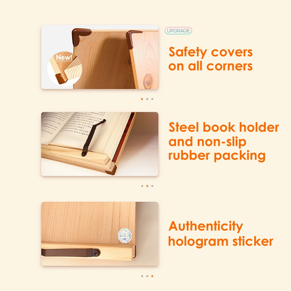 Giá Đỡ Sách Bằng Gỗ Tự Nhiên 30cm / Hàn Quốc bookstand