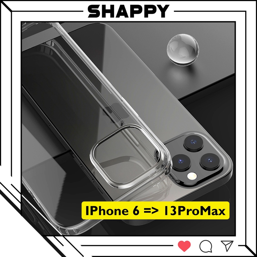 Ốp IPhone Silicon Trong Suốt Loại Dày | Ốp Lưng Trong Suốt IPhone 6/7/8/Plus/11/12/13/Pro/Max [Shappy Shop]