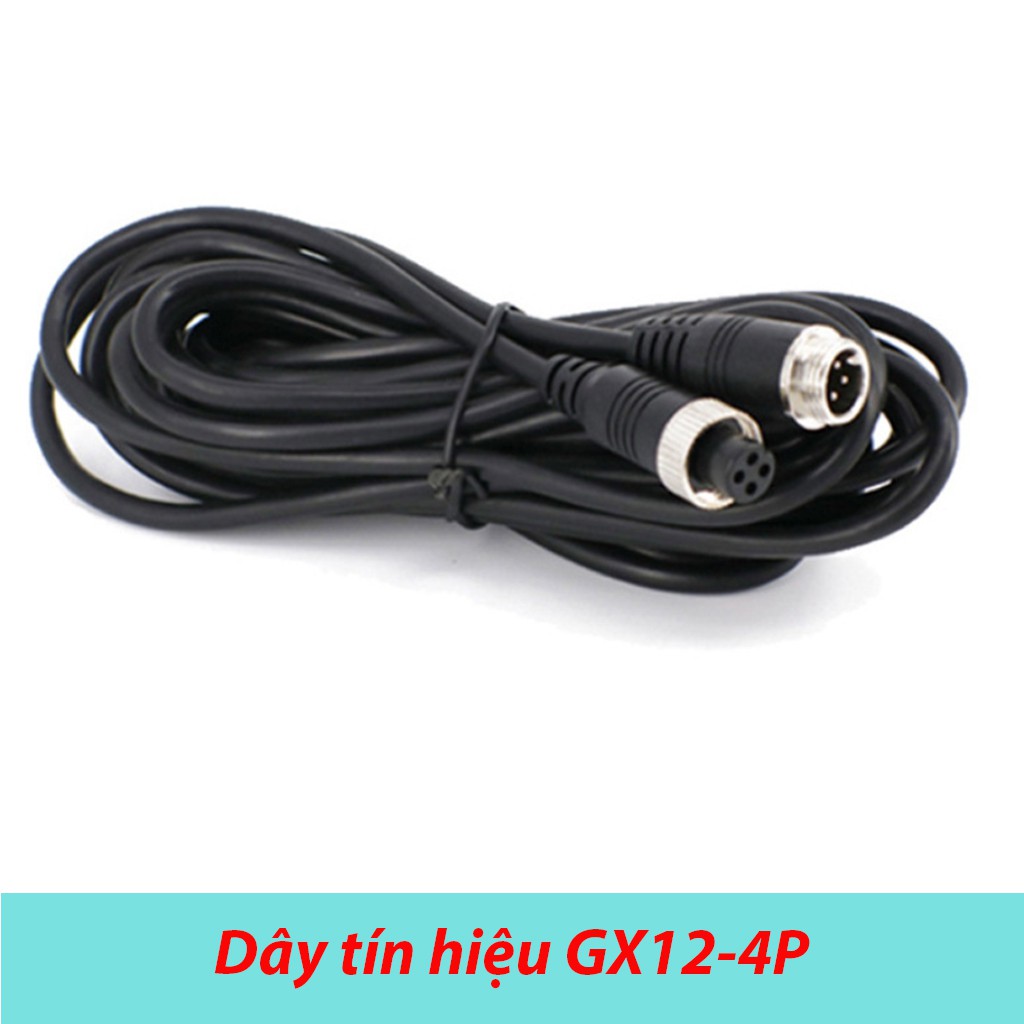 Dây tín hiệu camera xe tải, Loại GX12 - 4P, 4 chân, jack vặn, chuẩn theo nghị định 10