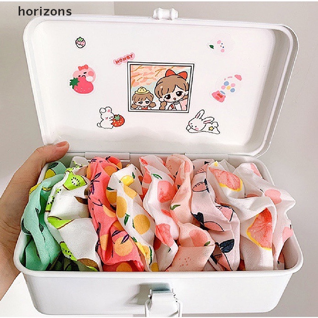 Dây buộc tóc in họa tiết hoa/ trái cây dễ thương phong cách Hàn Quốc thời trang dành cho nữ
