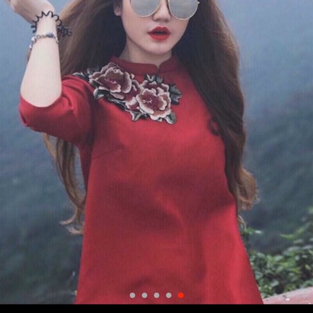 Đầm cách tân hoa 3D bigsize