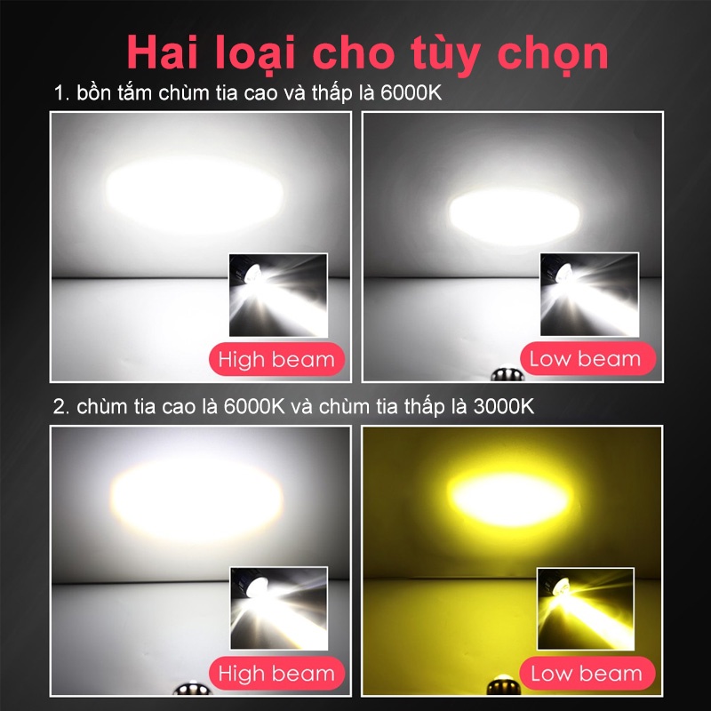 Đèn pha LED AMAZEFAN P15D/H4/BA200 siêu sáng 6000k cao cấp dành cho xe máy