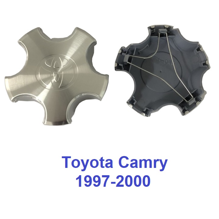 Logo chụp mâm, ốp lazang bánh xe ô tô Toyota Camry đời 1997-2000 - Mã: TY-040 (màu bạc)