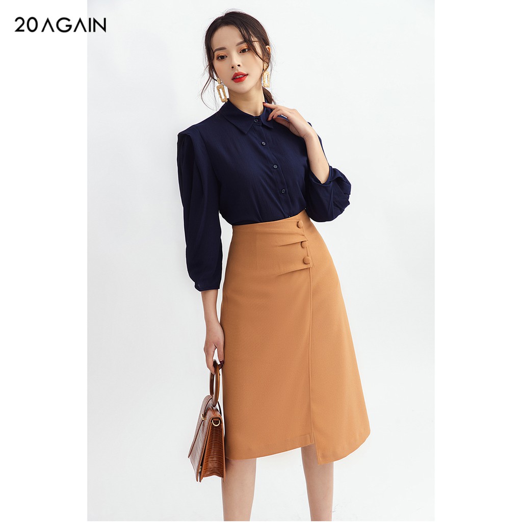 Chân váy nữ midi 92WEAR đủ màu, đủ size, thanh lịch sang trọng JDA0943